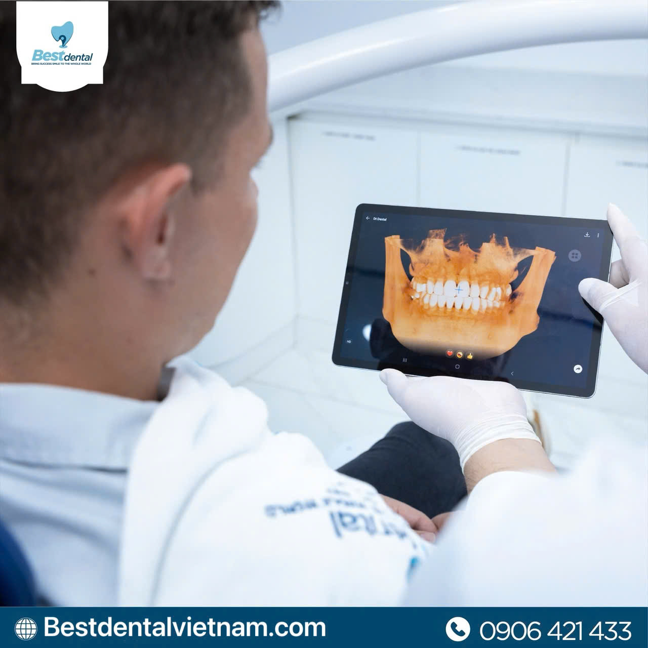 Bác sĩ thăm khám chuẩn bị trám răng cho bệnh nhân.